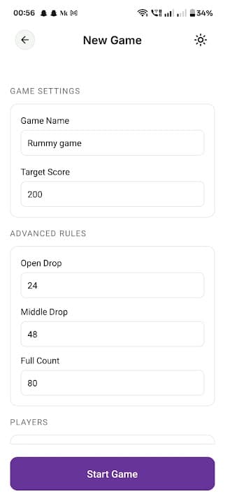 Rummy Score Tracker screenshot 1